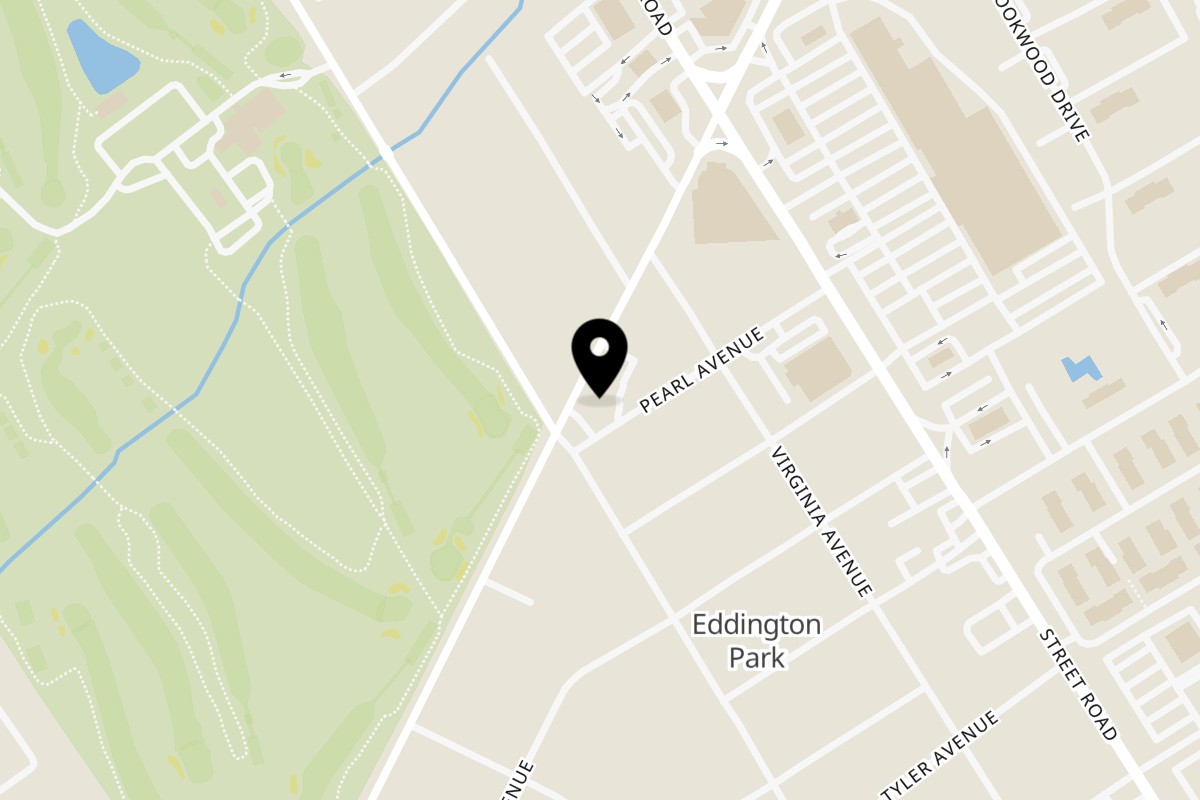 Map showing the location of Eddington House on 2813 Hulmeville Rd in Bensalem